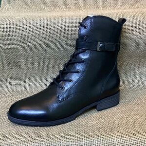 Naturalizer Women’s Sycamore Black Leather Lace Up Boot Size 8 New